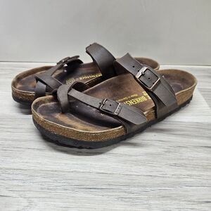 Birkenstock Mayari Womens Brown Strappy Sandal Size 6 EU 37 Buckle Casual
